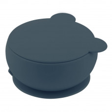 Глибока тарілка з кришкою на присосці MinikOiOi Bowly - Deep Blue