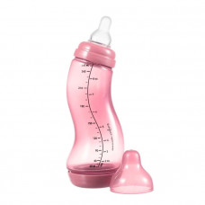 Антиколікова пляшечка для годування із силіконовою соскою 250мл Difrax S-b Natural Trend, Raspberry