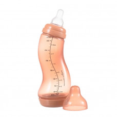 Антиколікова пляшечка для годування із силіконовою соскою 250 мл Difrax S-bot Natural Trend, Peachy