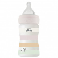 Пляшечка пластик Chicco Well-Being Colors 0+, 150мл, соска силікон, pink (28611.11)