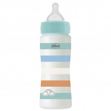 Пляшечка пластик Chicco Well-Being Colors 4+, 330мл, соска силікон, mint (28637.21)