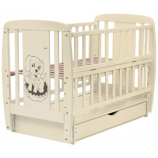 Ліжко Babyroom Песик DSMYO-3 маятник, ящик, відкидний бік бук слонова кістка