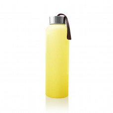 Скляна пляшка для води з силіконовим захистом Everyday Baby 400мл. Колір жовтий