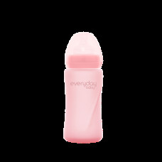 Скляна дитяча пляшечка з силіконовим захистом Everyday Baby 240 мл Колір рожевий