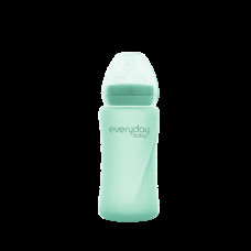 Скляна дитяча пляшечка з силіконовим захистом Everyday Baby 240 мл, м'ятний колір