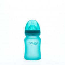 Скляна термочутлива дитяча пляшечка Everyday Baby 150 мл Колір бірюзовий