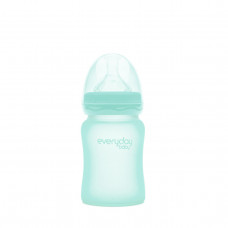 Скляна дитяча пляшечка з силіконовим захистом Everyday Baby 150 мл Колір м'ятний
