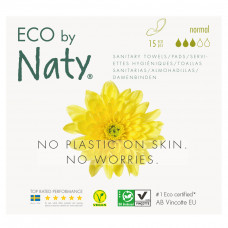 Органічні прокладки Eco by Naty Normal 15 шт без крилець